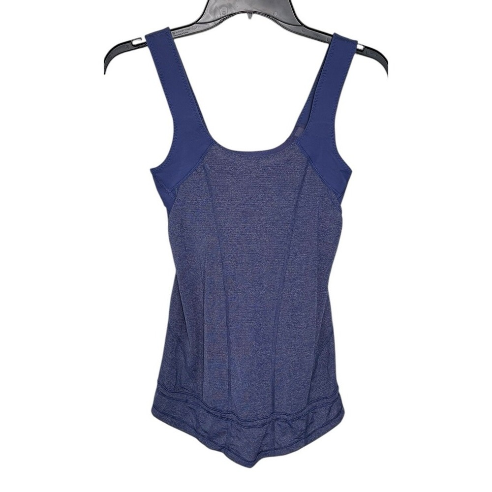 Lululemon Women's Blue Tank Top Size 4 Shelf Bra Athleisure Athletic